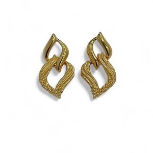 Chic Gold-Tone Twisted Earrings